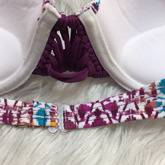 NWT Hula Honey Printed Underwire Pushup Bikini Top - Picture 6 of 7